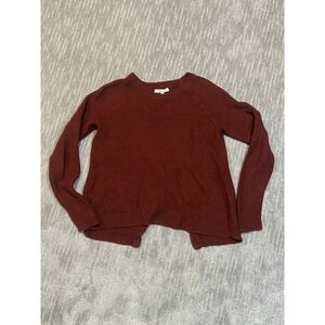 Madewell Province Cross Back Knit Pullover Sweater Burgundy Size XS